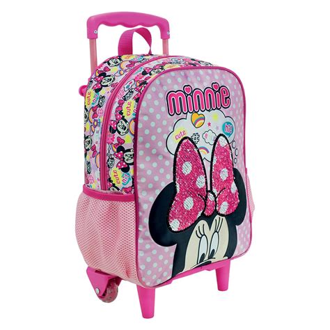 Mochila Infantil Disney Escolar Xeryus Minnie Magic Bow Com Rodinhas