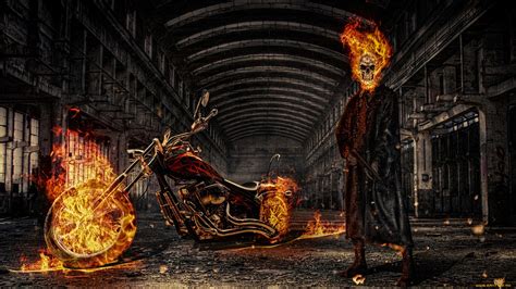 Spirit of vengeance, skeleton riding black horse wallpaper. HD Ghost Rider Wallpaper | Full HD Pictures