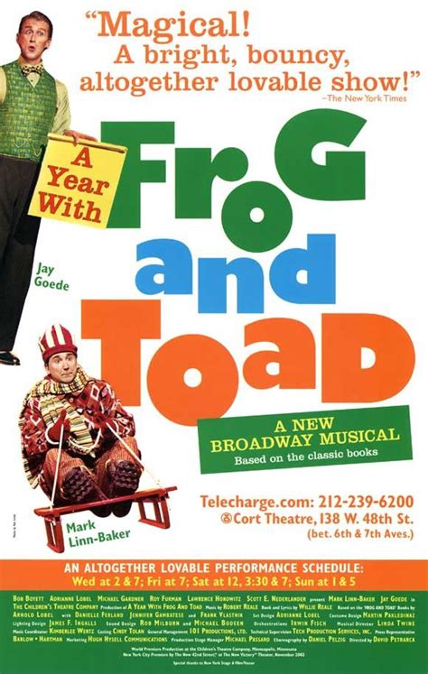 A Year With Frog And Toad 11x17 Broadway Show Poster Broadway Posters