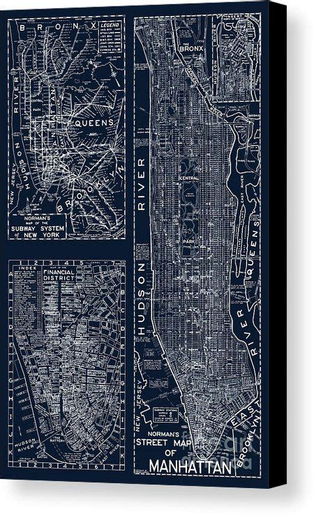 New York City Canvas Print Featuring The Painting Vintage New York City