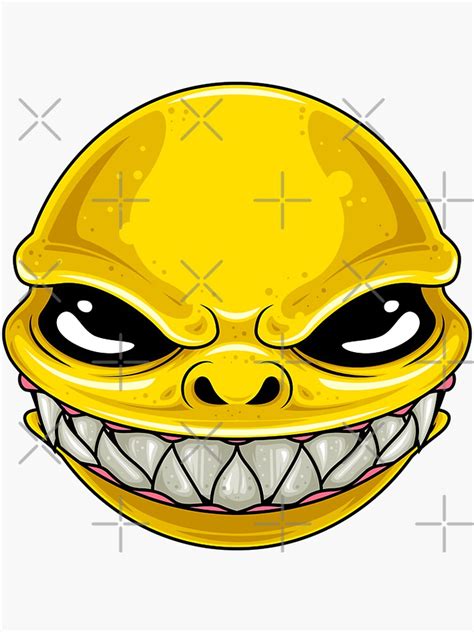 Evil Smiley Face Emoji Sticker For Sale By Bcv122 Redbubble