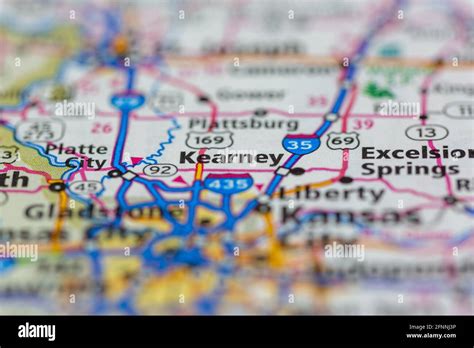 Kearney Missouri Usa Shown On A Geography Map Or Road Map Stock Photo