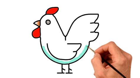 Easy How To Draw A Chicken Tutorial And Chicken Coloring Page 37f