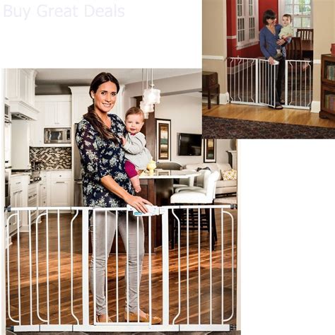Reduced price in baby gates. Baby Safety Gate Pressure Mount Extra Wide Walk Thru Door ...