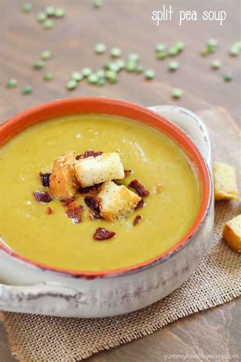 Split Pea Soup with Bacon & Parmesan Croutons - Yummy ...