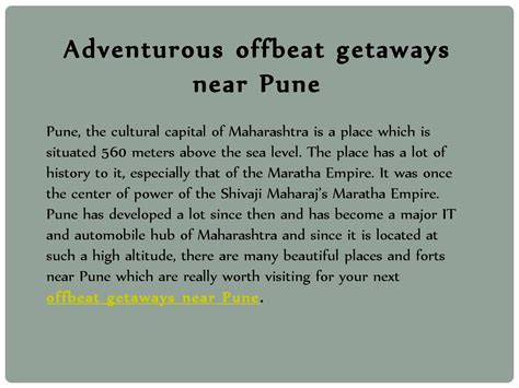 Adventurous Offbeat Getaways Near Pune By Fortjadhavgarh Issuu