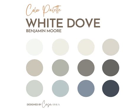 White Dove Paint Color Palette Benjamin Moore Interior Paint Etsy Ireland