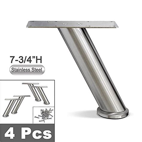 7 34h Stainless Steel Sofa Legs Metal Furniture Legs Angled Design