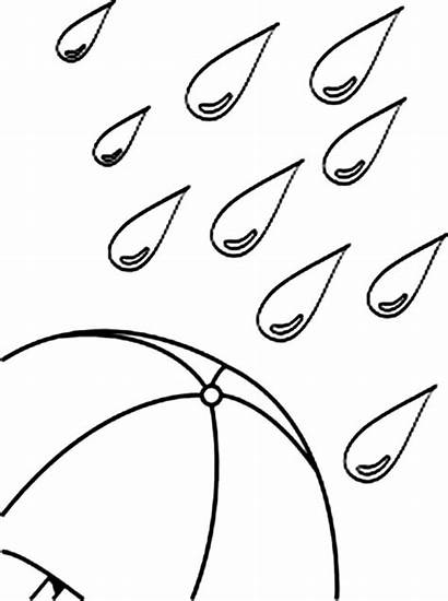 Coloring Umbrella Rain Pages Raindrop Under Drop
