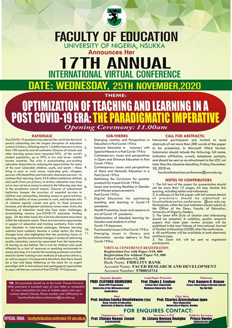 Faculty Of Education University Of Nigeria Events