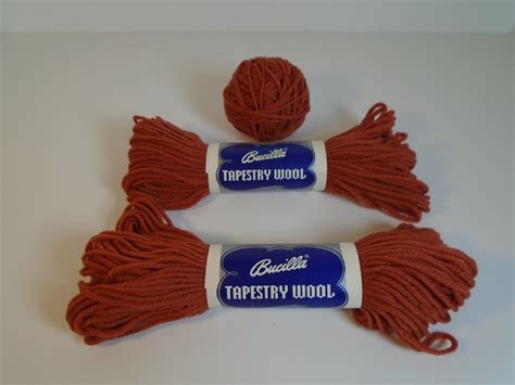 Bucilla Tapestry Wool Yarn Rusty Orange Color 40 Yards Each Etsy Uk