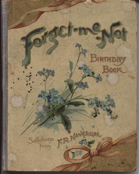 Forget Me Not Birthday Book Flowers And Ribbon Blue Cloth Spine