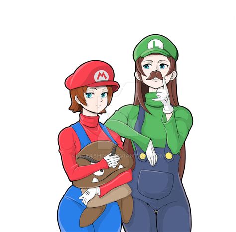 Mario And Luigi Genderbend By Aceashiya On Deviantart