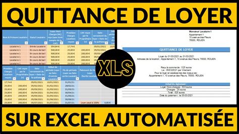 Mod Le Quittance De Loyer Excel Et Pdf Gestion Locative Automatis E