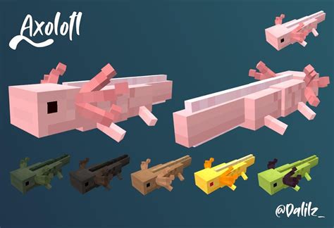 Rare Axolotl On Minecraft Minecraft Axolotls Come In Five Colours
