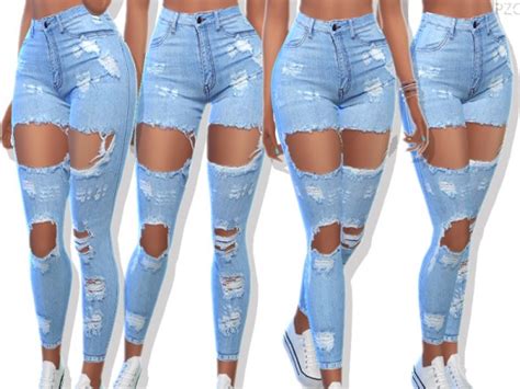 The Sims Resource Ripped Denim Jeans 049 By