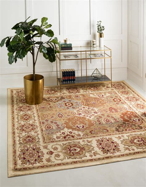 Aditi Collection Rug 7 10 Square Cream Low Rug Perfect For