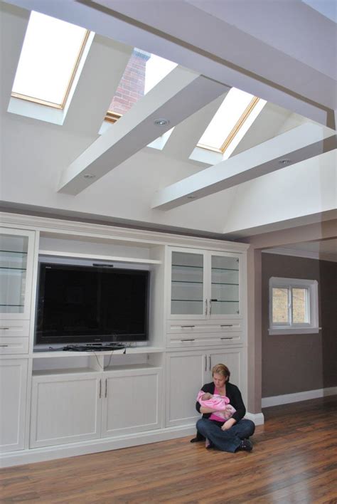 Beautiful Skylight Addition From Flat Ceiling And Dark Room To Stunning