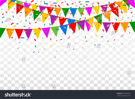 Celebration Web Banner Colorful Party Flags Stock Vector 654294955