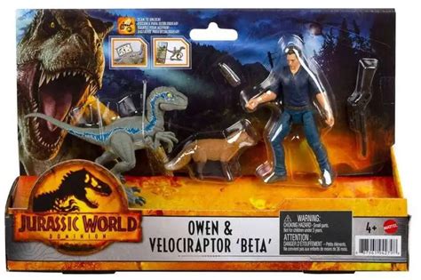 Jurassic World Dominion Owen Velociraptor Beta Action Figure 2 Pack Mattel Toywiz