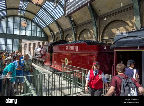Passengers Ready To Board The Hogwarts Steam Train Railway Station