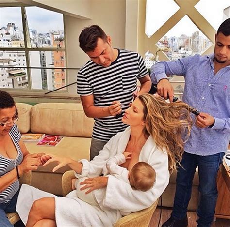 Gisele Bündchen Breastfeeds Her Daughter While Getting Makeup Hair