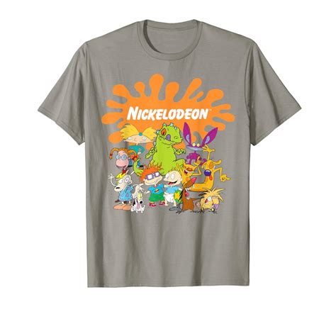 Nickelodeon Logo Characters Group Shot Graphic T Shirt Anz Anztshirt