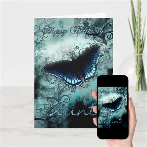 Aunt Butterfly Birthday Card — Blue Butterfly Birt Zazzle