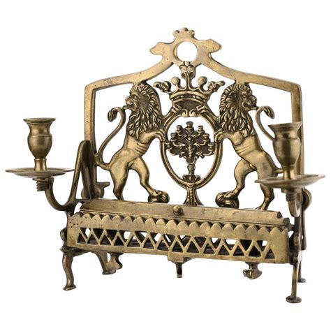 Late 19th Century Polish Brass Hanukkah Lamp For Sale At 1stdibs