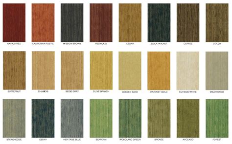 Wood Fence Stain Color Chart Warehouse Of Ideas