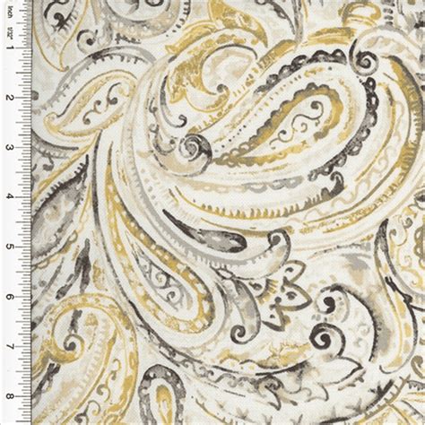 Designer Cotton Yellowblack Paisley Print Home Decorating Fabric