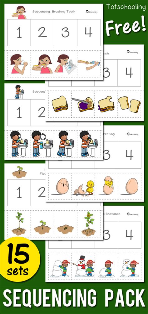 Sequencing Activity Pack Totschooling Toddler Preschool