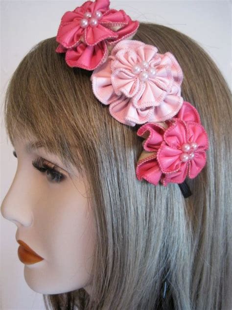 Pink Flower Headband Flower Headband Head Band By Fromheart2home 20