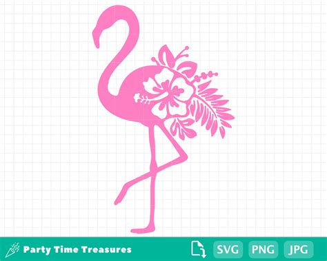 Pink Flamingo Svg Flamingo Clipart Tropical Beach Cut File Etsy