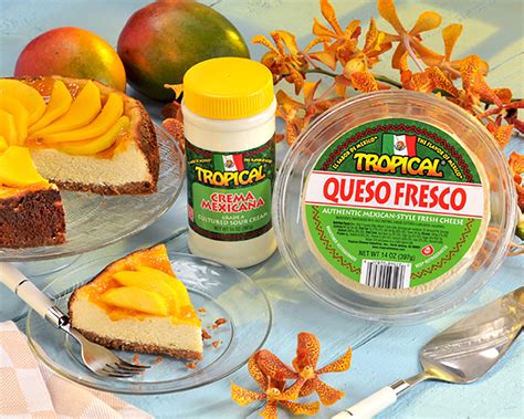 Tropical Cheesecake With Mango Topping Tropical Cheese