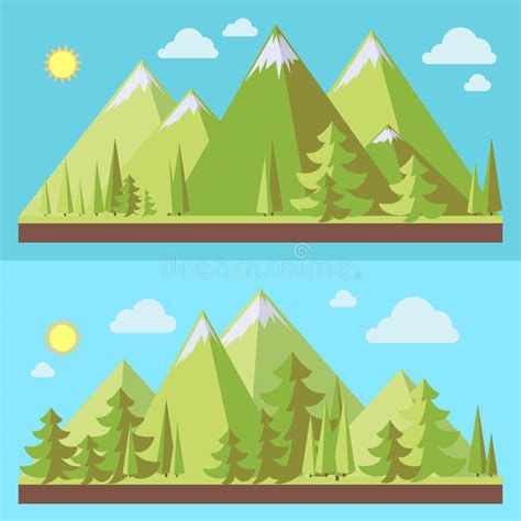 Mountain Landscape Illustration Stock Vector Illustration Of Climbing