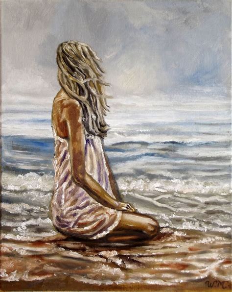 SEASIDE GIRL Moment Of Meditation Oil Painti Artfinder