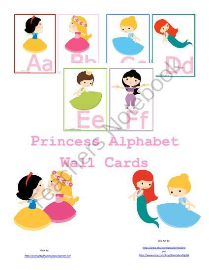 Princess Manuscript Alphabet Wall Cards From Enchanted Homeschooling