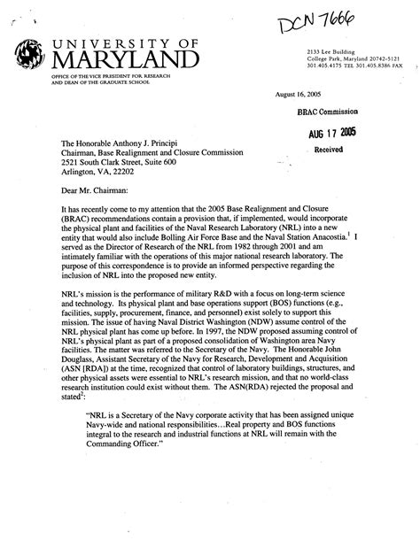 Executive Correspondence Letter From Timothy Coffey Senior Research