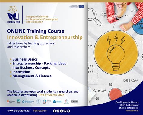 Online Innovation And Entrepreneurship Training Course Eureca Pro