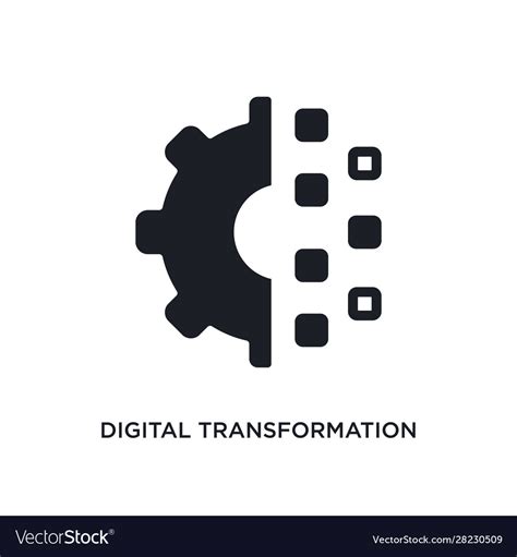 Flat icons, material icons, glyph icons, ios icons, font icons, and more design styles. Digital transformation isolated icon simple Vector Image