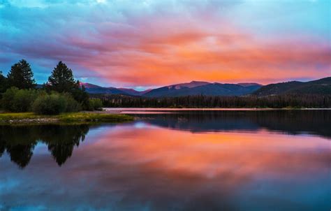Wallpaper Forest Trees Landscape Sunset Mountains Nature Lake