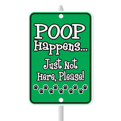 Poop Happens Mini Garden Sign 375 X 55 On 8 Stake