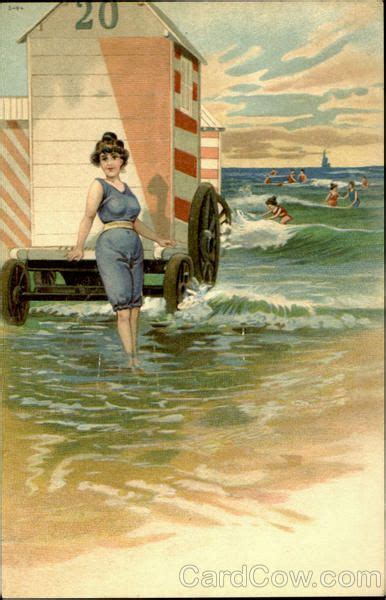 Swimsuit Beach Bathing Beauties Postcard Vintage Beach