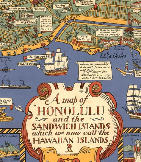 Old Map Of Honolulu Hawaiian Islands 1927 Vintage Map Old Map Map