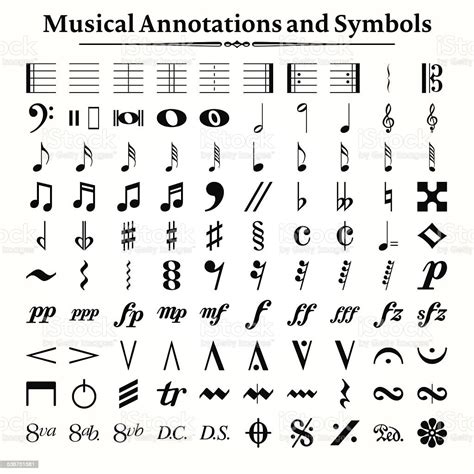 Musiksymbole Und Anmerkungen Stock Vektor Art Und Mehr Bilder Von Notenblatt Notenblatt Icon