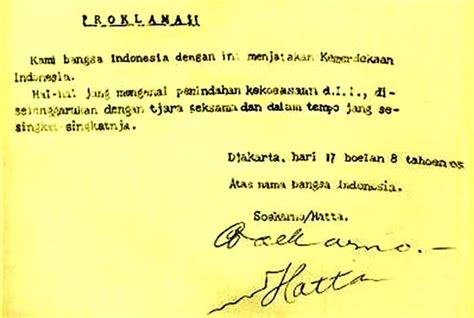 Soekarno sebagai pencatat & merupakan hasil karangan drs. Kalimat Kedua Teks Proklamasi Mengandung Makna - Berbagi ...