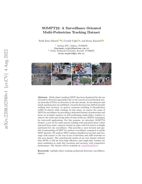 SOMPT22 A Surveillance Oriented Multi Pedestrian Tracking Dataset DeepAI