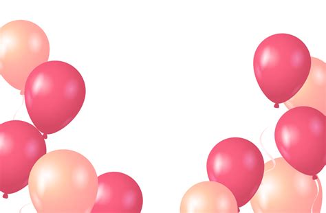 Confetti And Luxury Pink Balloon Birthday Celebration Border 11236426 Png