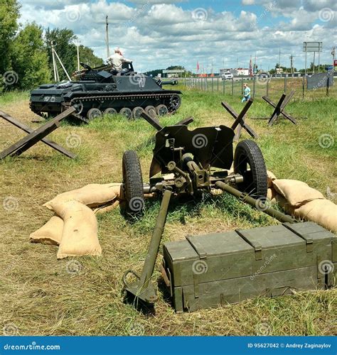 Soviet 45 Mm Anti Tank Gun Model 1942 M 42 Editorial Image